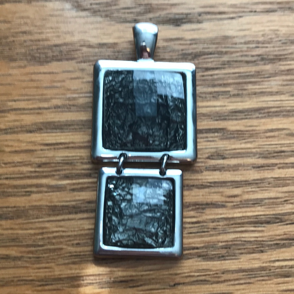 Black stone necklace pendant.